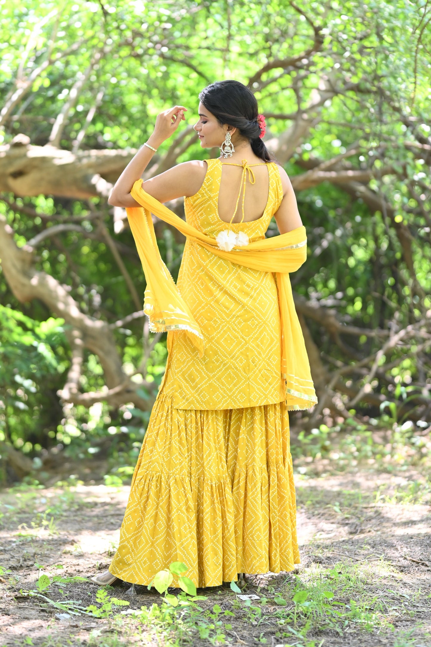 Yellow Rose Sharara Set