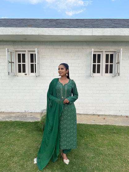 Mirror Kurti in Green