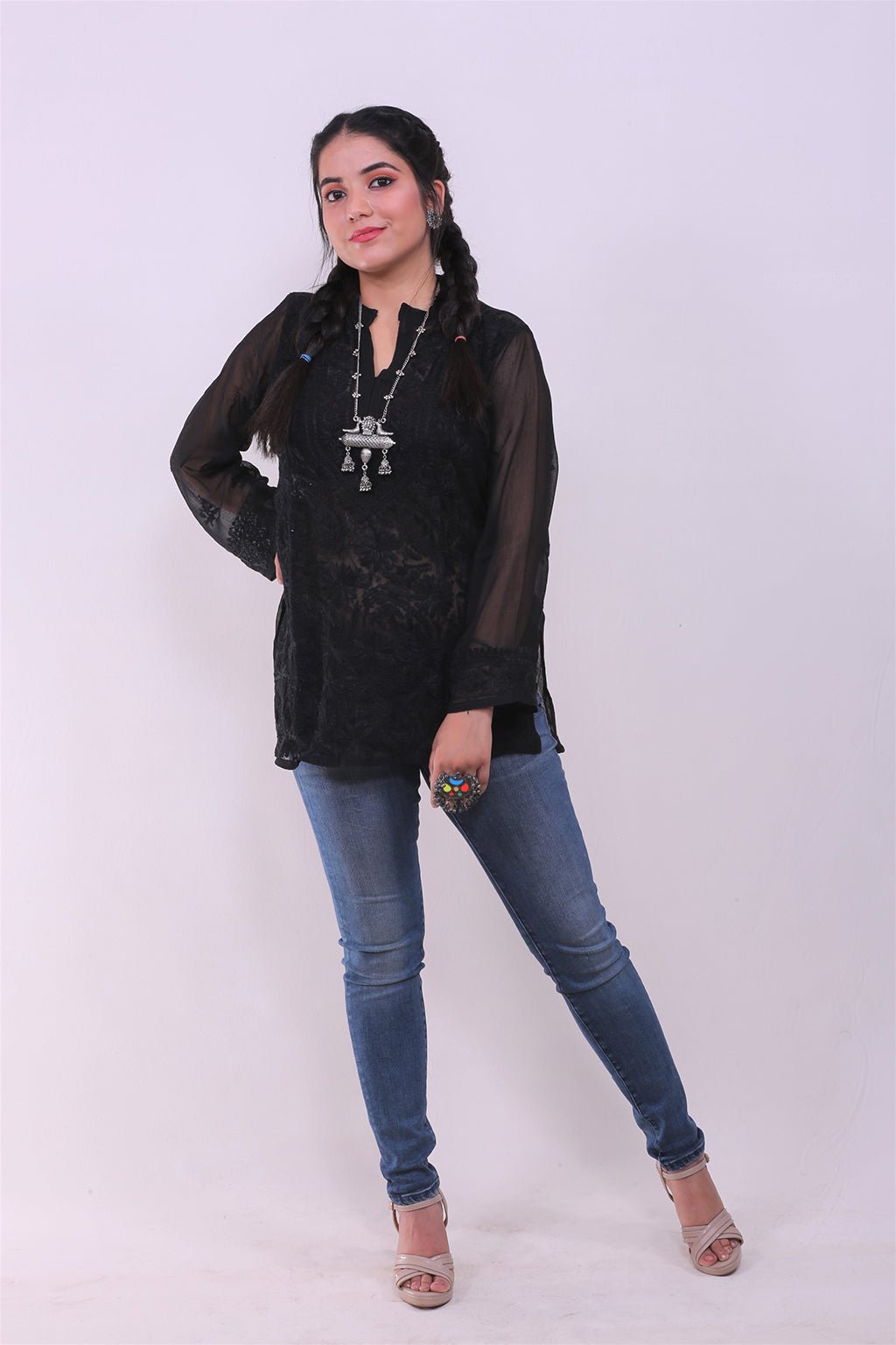 Chikankari Georgette Top