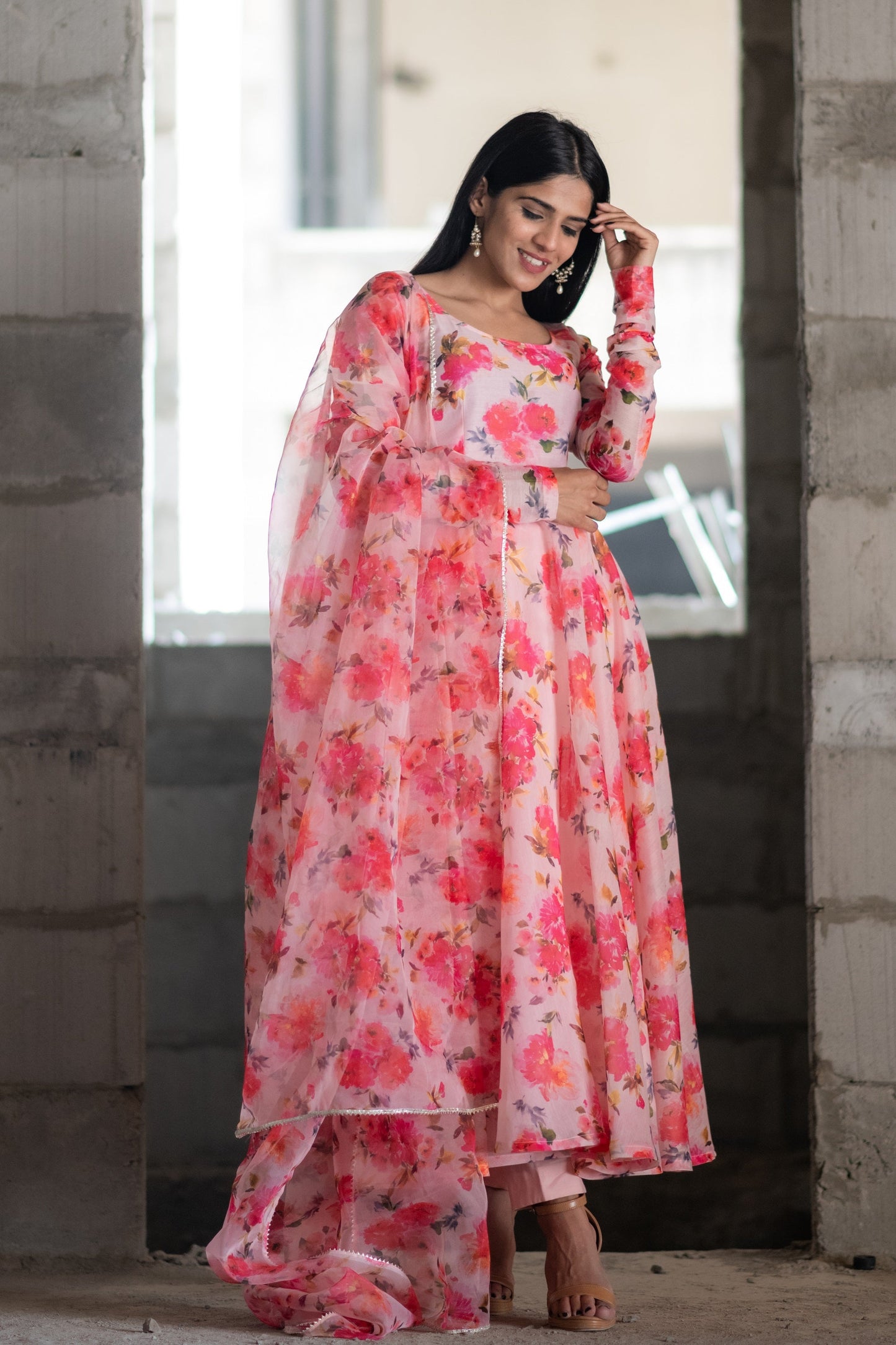 Bloom Floral Printed Anarkali