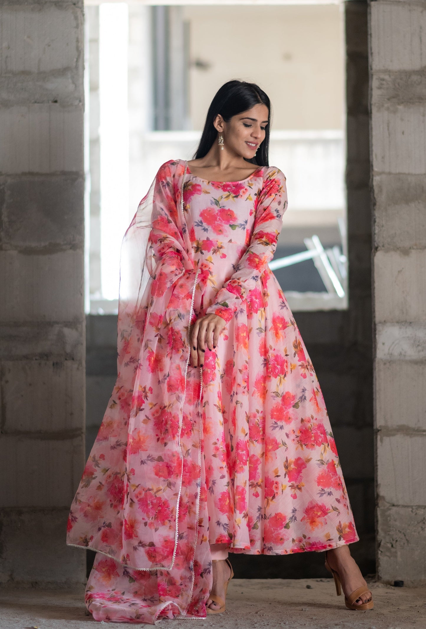 Bloom Floral Printed Anarkali