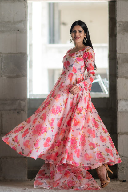 Bloom Floral Printed Anarkali