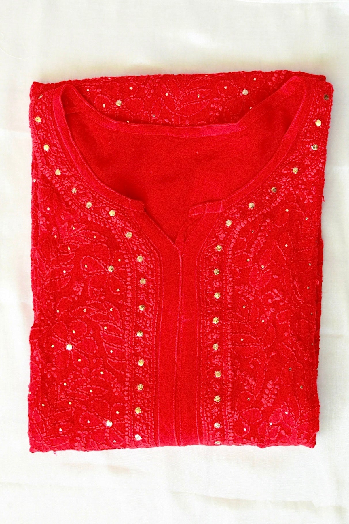 Noor chikankari and mukaish kurti