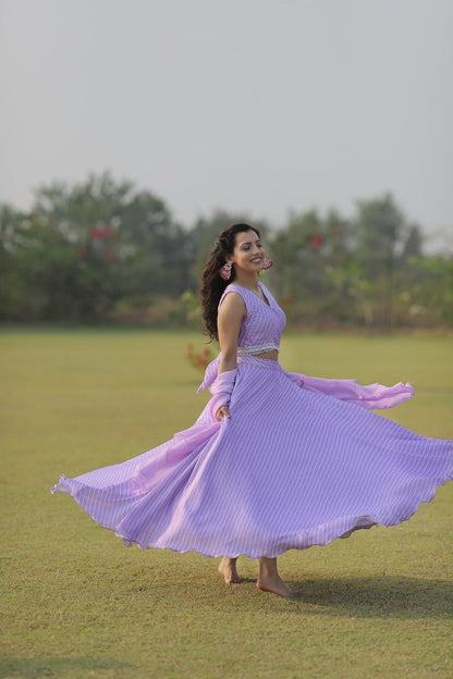 Lavender lehriya skirt dress