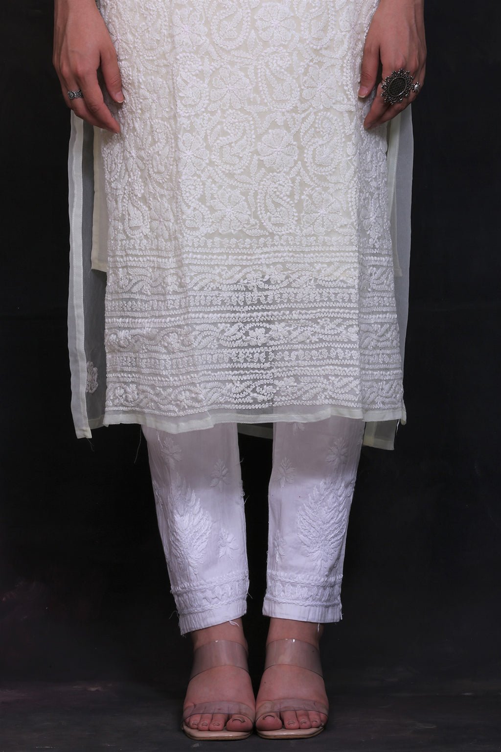 Chikankari Leher Heavy Embroidered Kurti