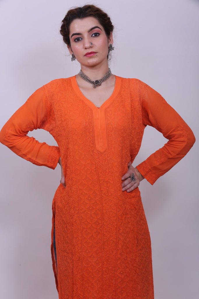 Hoor kurti in Orange