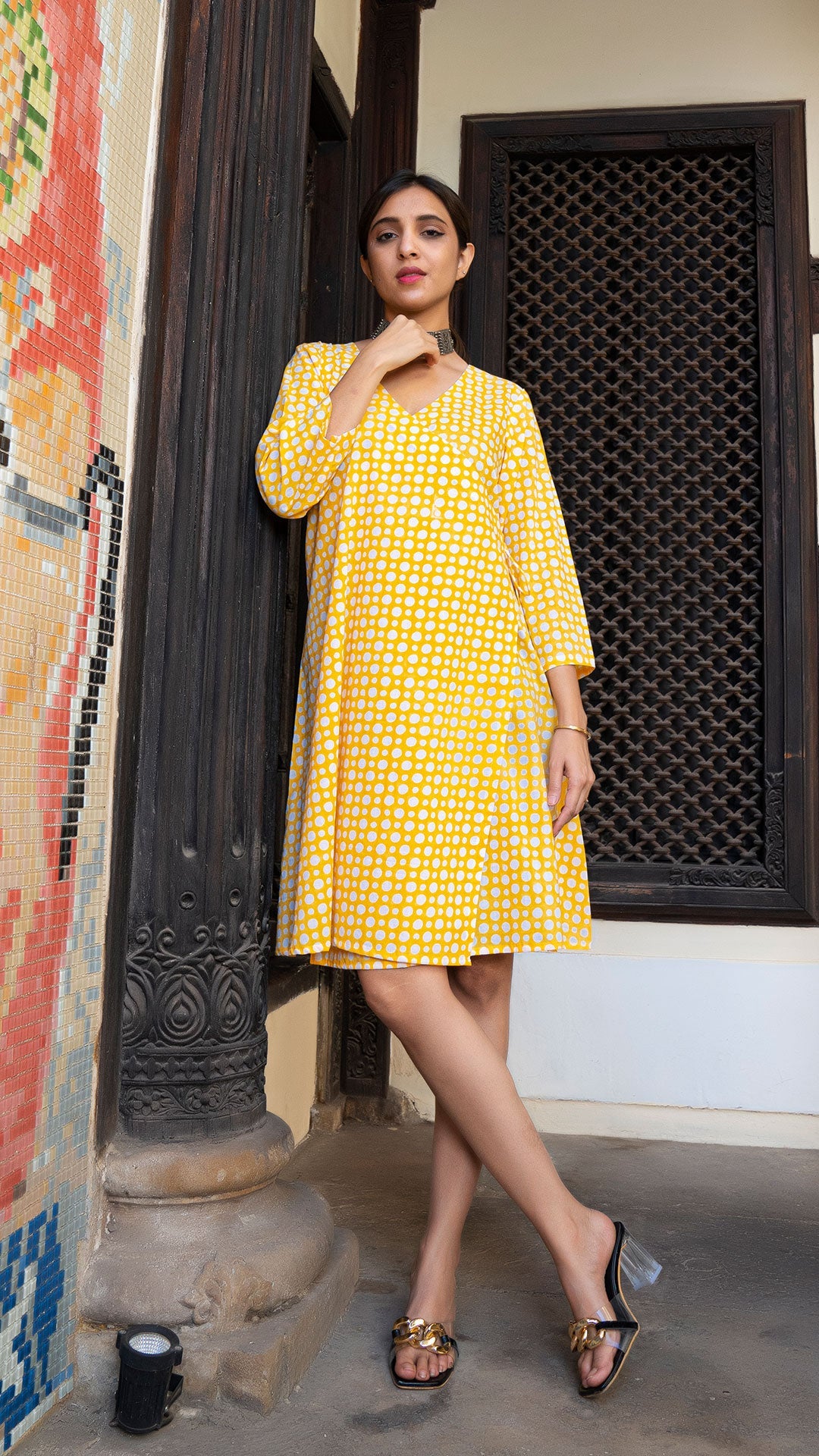 Vaani Wrap Dress In Yellow