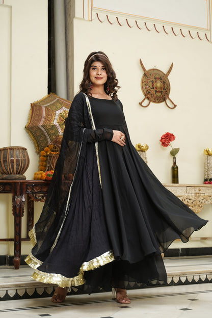 Black Georgette Anarkali set