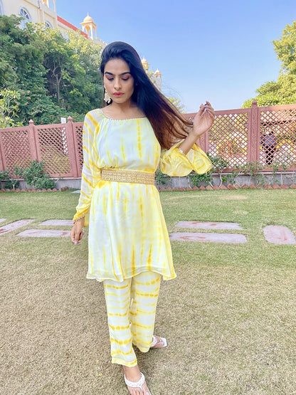 Yellow Tie-dye Co-ord Set