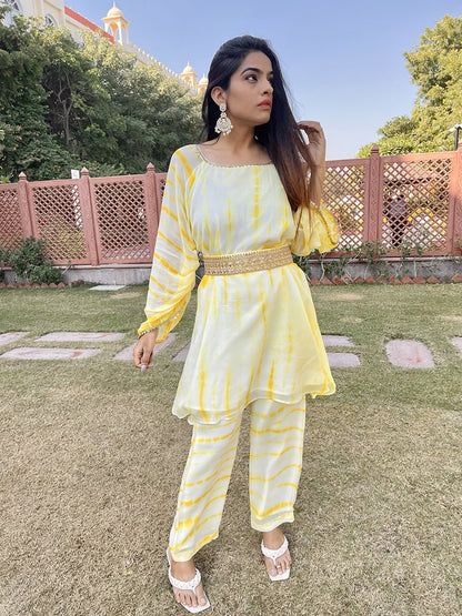 Yellow Tie-dye Co-ord Set