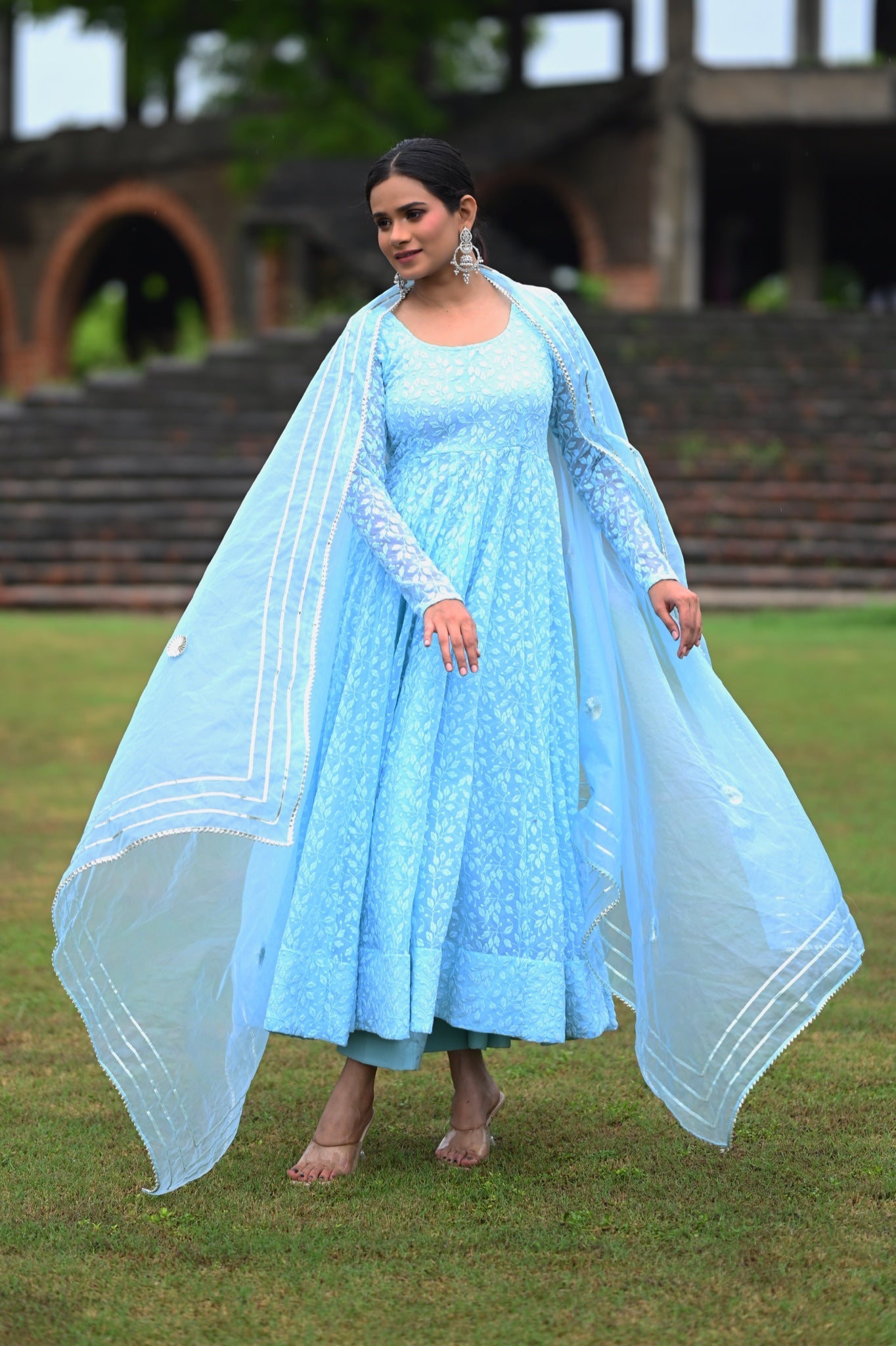 Powder Blue Anarkali